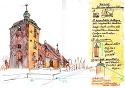 Urban Sketching Nicolai Kirche Fehmarn Ulrike Ploetz 2019 04 27 web